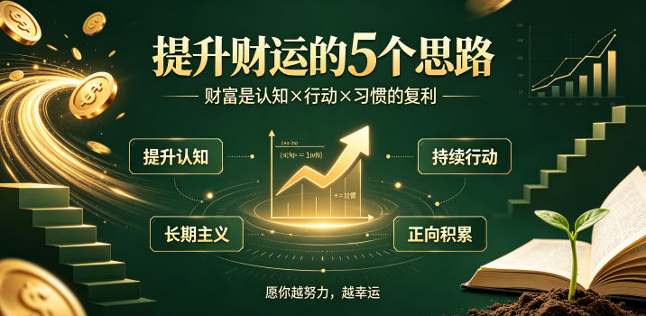 提升财运的5个实用思路 认知行动习惯叠加打造财富复利
