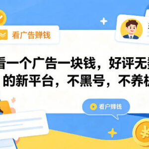 看广告单条最高赚1元 无需养机不黑号的正规收益平台详解-雨叶虚拟资源网