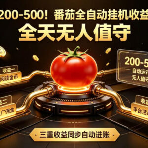 番茄全自动挂机收益玩法拆解 无人值守矩阵操作单日可赚200到500-雨叶虚拟资源网