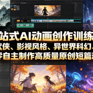 零基础AI动画创作训练营 多风格原创短篇动画制作实操教程-雨叶虚拟资源网