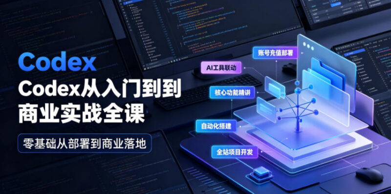 Codex零基础入门到商业实战全教程 含充值部署AI联动项目开发实操