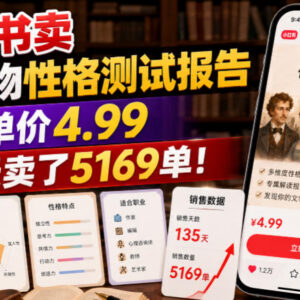小红书售卖文学人物性格测试报告 低门槛虚拟资料副业实操指南-雨叶虚拟资源网