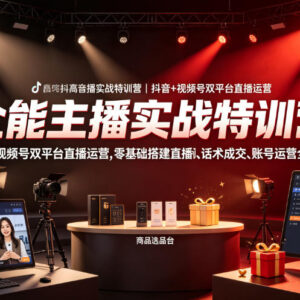 抖音+视频号双平台直播运营特训营 零基础带货全流程实操指南-雨叶虚拟资源网