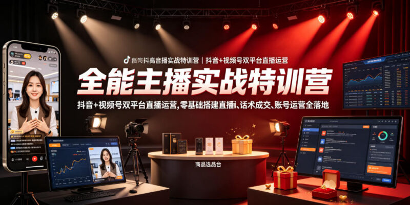 抖音+视频号双平台直播运营特训营 零基础带货全流程实操指南