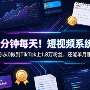 TikTok短视频系统课程 每天90分钟0基础学涨粉变现全流程-雨叶虚拟资源网