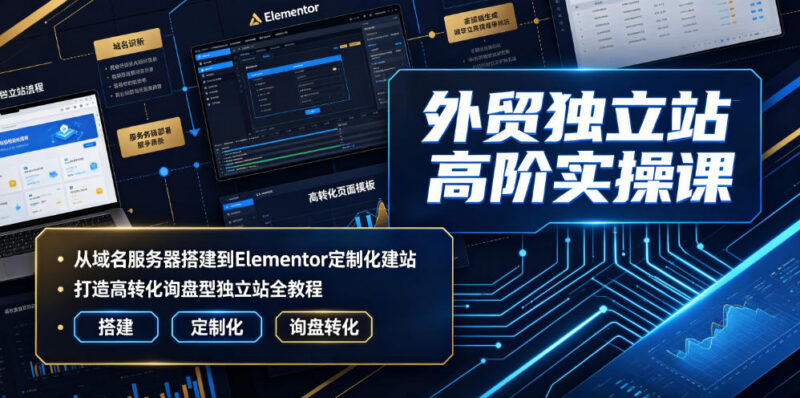 外贸B端高转化询盘独立站 从基础搭建到Elementor定制实操教程