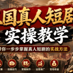 三国题材真人短剧实操教学 从创意到成片全流程创作指南-雨叶虚拟资源网