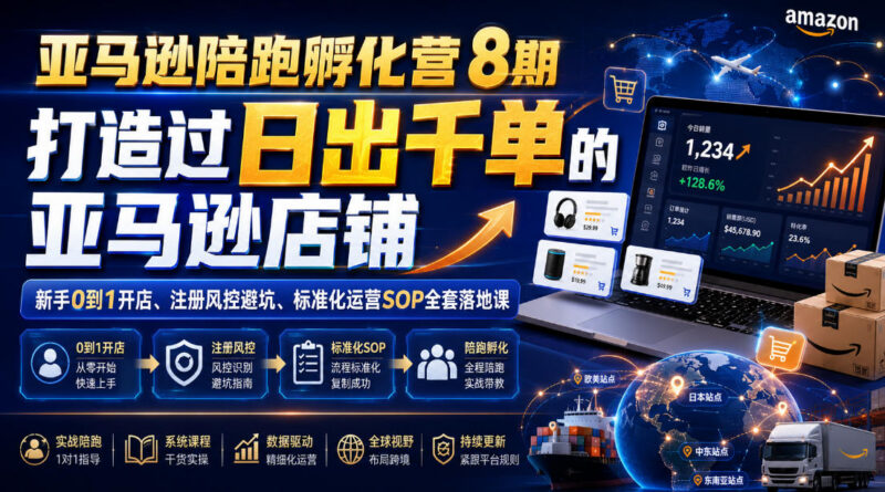 亚马逊8期陪跑孵化营教程 新手0到1开店风控避坑运营SOP全解析