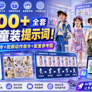 600+全套AI童装提示词 含图文口令视频指令 适配童装电商种草运营-雨叶虚拟资源网