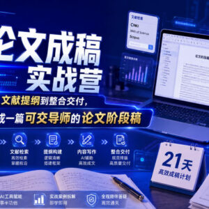 21天AI论文成稿实战营 从选题到交付完成可提交导师的论文阶段稿-雨叶虚拟资源网