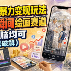 视频号感人瞬间绘画赛道变现玩法 零基础手机电脑均可操作-雨叶虚拟资源网