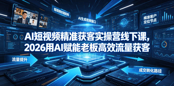 2026AI短视频精准获客实操营 老板高效流量获客全流程教学