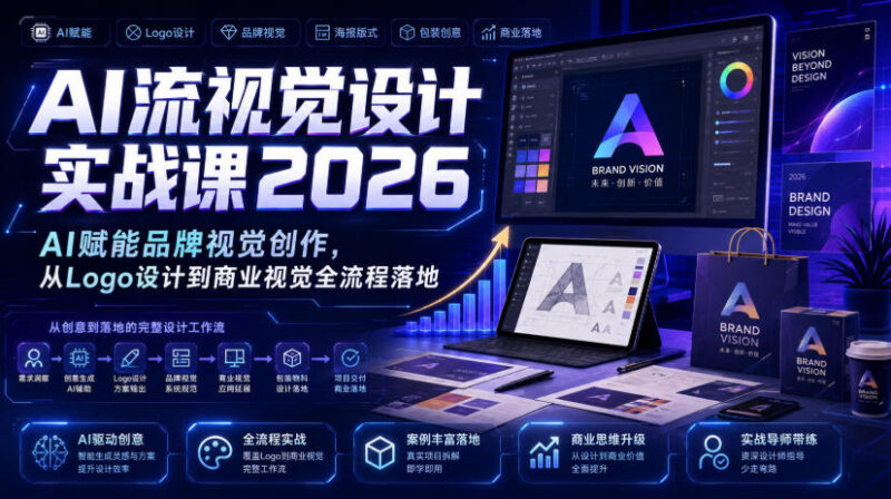 2026版AI流视觉设计实战课 从Logo到商业视觉全流程教学
