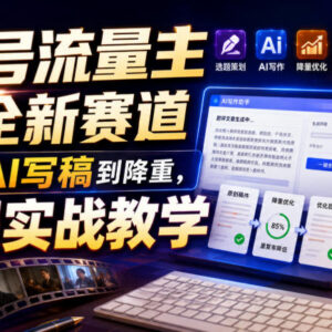 公众号流量主剧评新赛道实操 从选题AI写稿到降重全流程教学-雨叶虚拟资源网