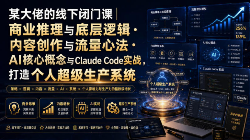 商业推理内容创作AI实战线下闭门课 含录音PPT学习资料