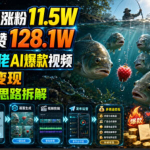 垂钓赛道AI爆款视频玩法拆解 13条作品涨粉11.5W可多渠道变现-雨叶虚拟资源网