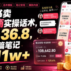 小红书高情商话术虚拟资料变现 349篇笔记赚11万+实操解析-雨叶虚拟资源网