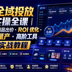 千川全域投放落地实操全课 计划搭建ROI优化AI素材量产实战教程-雨叶虚拟资源网