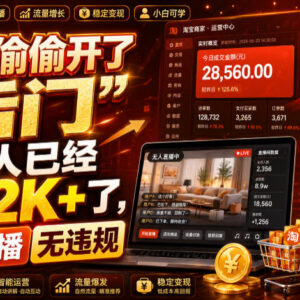 淘宝官方合规无人直播玩法拆解 低门槛打造24小时线上盈利门店-雨叶虚拟资源网