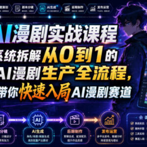 AI漫剧全流程实战课程 零基础从0到1掌握漫剧制作全步骤-雨叶虚拟资源网