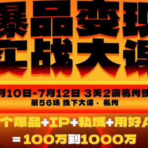 7月爆品变现实战大课 教你打通爆品IP流量私域成交全链路-雨叶虚拟资源网