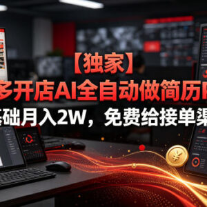拼多多AI虚拟店运营玩法 0基础做简历PPT副业月入2万解析-雨叶虚拟资源网