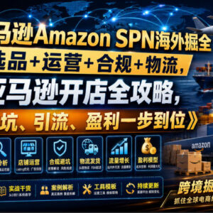 2024亚马逊开店全攻略:选品运营合规物流避坑盈利实操指南-雨叶虚拟资源网