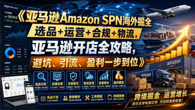 2024亚马逊开店全攻略:选品运营合规物流避坑盈利实操指南