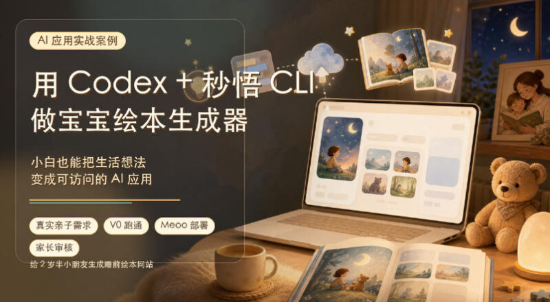 AI应用实战案例:用Codex+秒悟CLI搭建小白可上手的宝宝绘本生成器