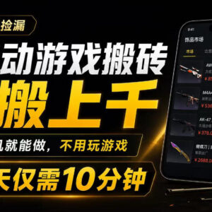 CSGO饰品全自动搬砖项目详解 无需玩游戏手机即可操作盈利-雨叶虚拟资源网