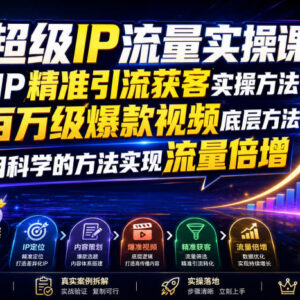 超级IP流量实操课详解 爆款视频打造及精准引流获客方法教学-雨叶虚拟资源网