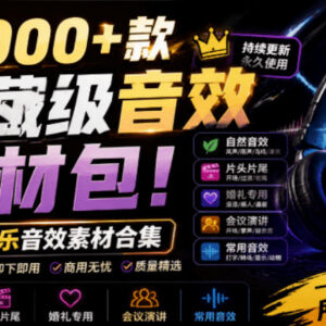 10000+款分类清晰音效素材包 多场景多格式适配各类主流剪辑软件-雨叶虚拟资源网