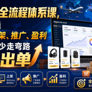 亚马逊全流程运营体系课 选品上架推广盈利全链路实操教学-雨叶虚拟资源网