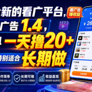 2024全新看广告赚收益平台 单条1.4元 手机日入20+适合长期操作-雨叶虚拟资源网