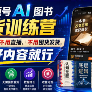 视频号AI图书带货训练营玩法 零门槛无需露脸跑通爆单变现-雨叶虚拟资源网