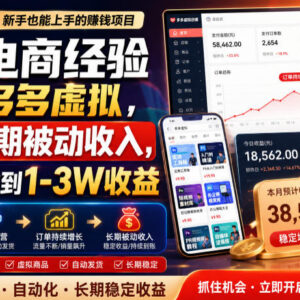 无电商经验可做的拼多多虚拟项目 打造长期稳定被动收入-雨叶虚拟资源网
