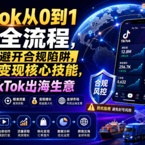 2024年7月更新 TikTok从0到1运营全流程 避合规陷阱掌握变现技能-雨叶虚拟资源网