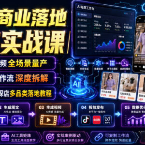 AI商业落地实战课 电商探店多品类图文视频AI生产方法教学-雨叶虚拟资源网