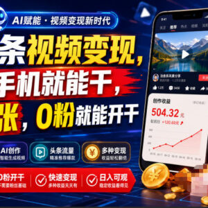 AI头条视频变现操作指南 零粉可开通收益手机就能操作-雨叶虚拟资源网