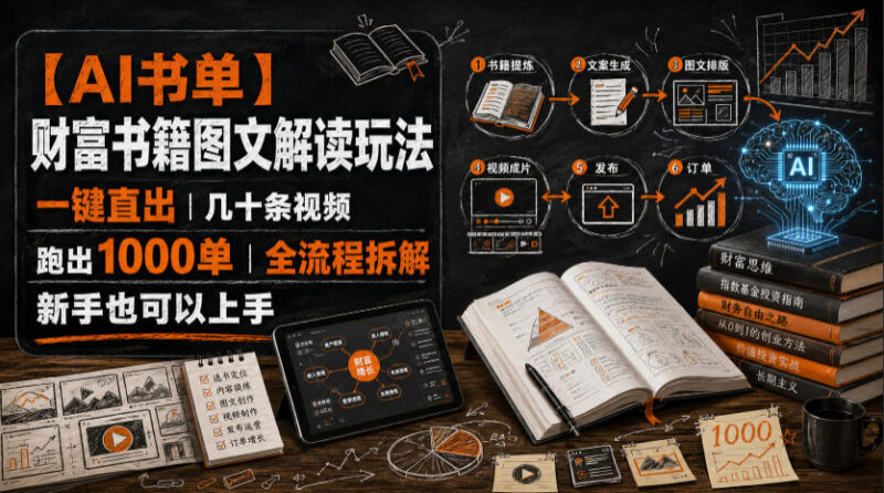 AI财富书单图文解读玩法全流程拆解 新手易上手可批量出单