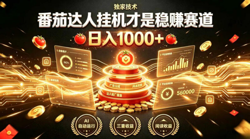 番茄达人挂机副业项目介绍 操作简单可矩阵放大收益稳定