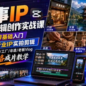 剪映零基础故事IP剪辑实战课 多行业全风格短视频成片教学-雨叶虚拟资源网