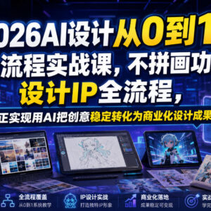 2026AI设计从0到1实战课 零基础掌握商用IP设计全流程-雨叶虚拟资源网