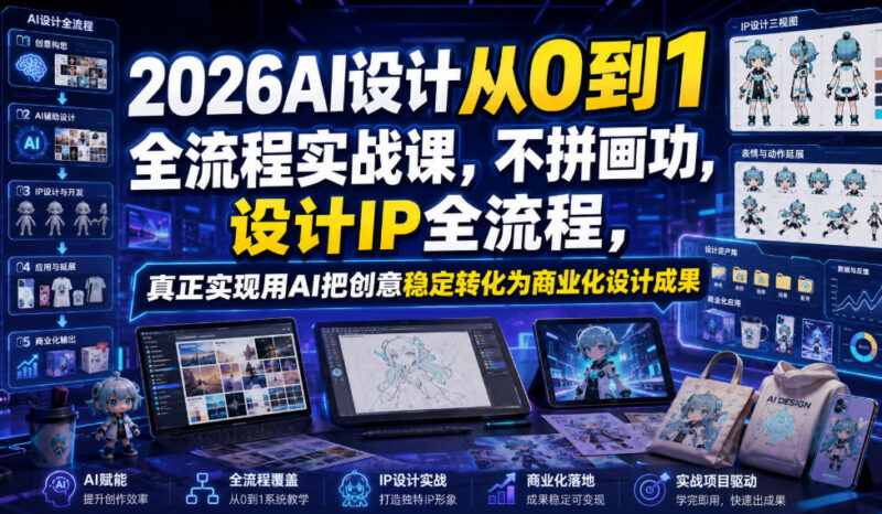 2026AI设计从0到1实战课 零基础掌握商用IP设计全流程