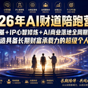 2026年AI财道陪跑营 心性筑基+AI商业落地打造长期价值个人IP-雨叶虚拟资源网