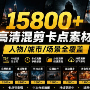 15800+高清影视剪辑素材合集 分类齐全适配主流剪辑软件即拖即用-雨叶虚拟资源网