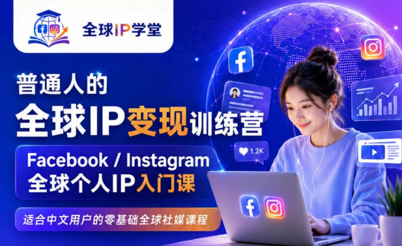零基础全球社媒运营课 从0搭建Facebook/Instagram个人IP变现体系