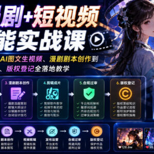 零基础AI漫剧短视频实战课 从账号搭建到变现全流程教学-雨叶虚拟资源网