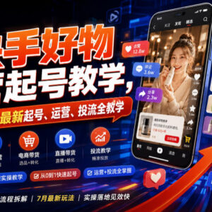 2024年7月某社群最新快手好物起号运营投流全流程实操教学-雨叶虚拟资源网
