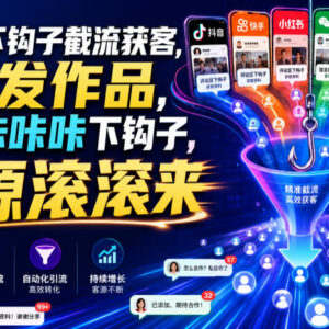 多平台钩子截流获客实操教程 无需发作品即可精准引流获客-雨叶虚拟资源网